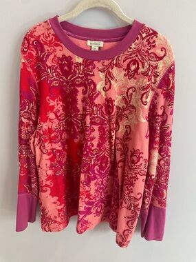 Sundance magenta-pink patterned long sleeve top